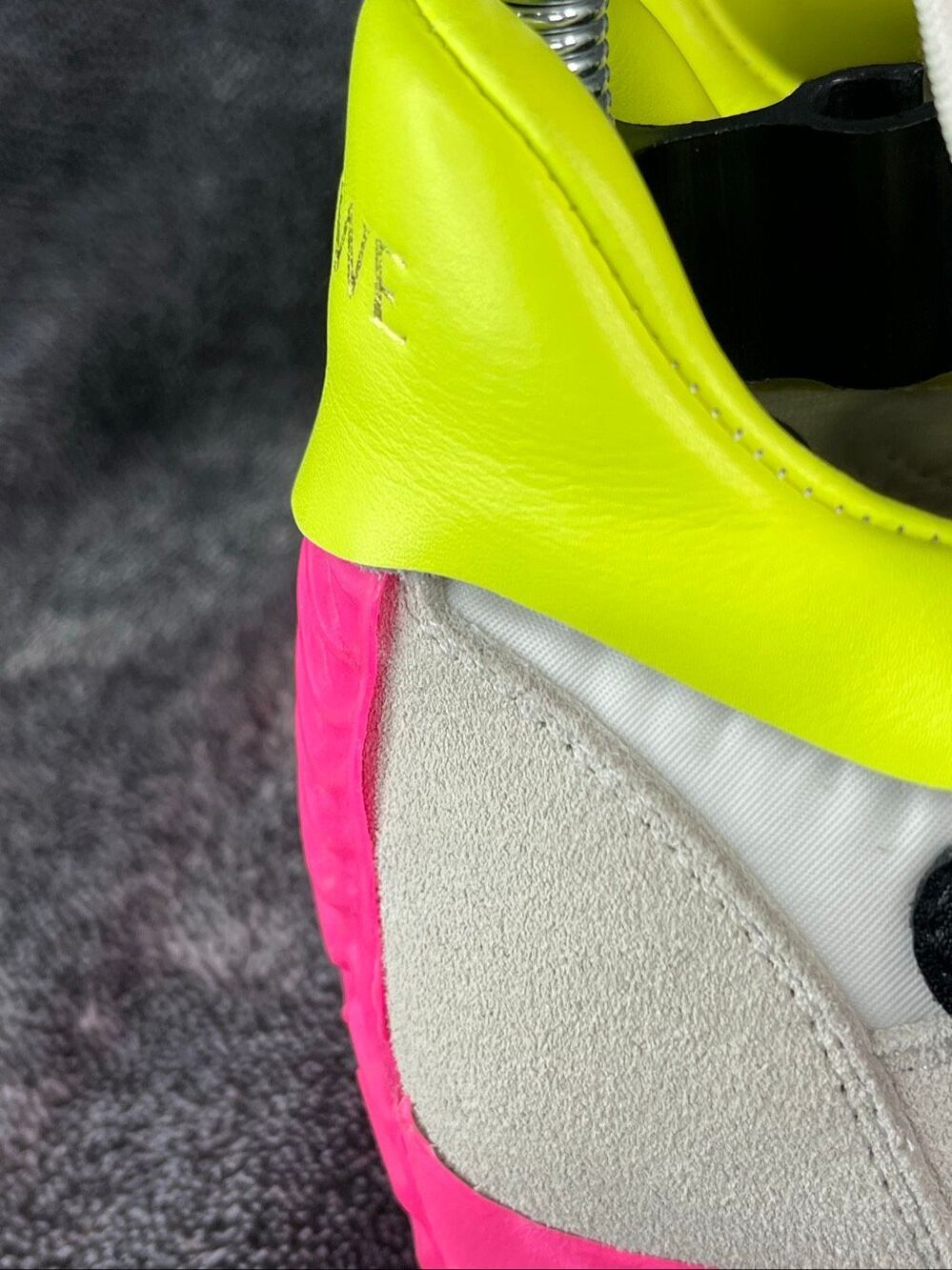 LOEWE Flow Runner Sneakers Nylon & Suede Soft White Neon Pink Yellow EU 38 / 8 - Picture 5 of 10